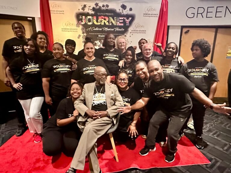 Elder Shadrock Porter with GAPAS cast at the July 2025 fortieth anniversary celebration